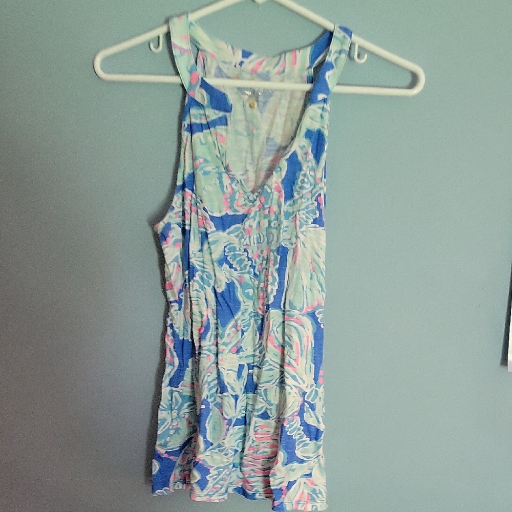 Lilly Pulitzer Blue and Pink Patterned Top